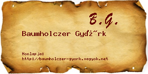 Baumholczer Györk névjegykártya